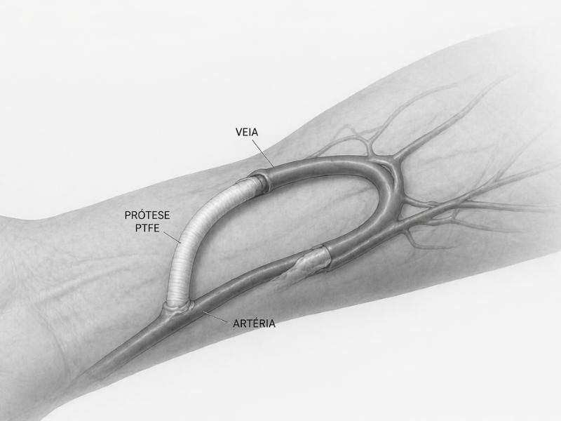 Confecção de fístula AV para diálise com prótese PTFE