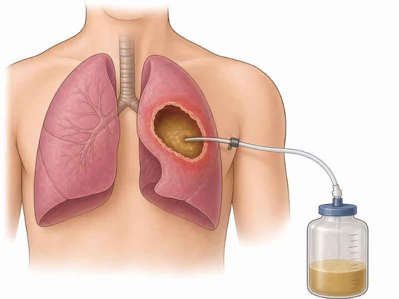 Drenagem abscesso pulmonar ou mediastinal