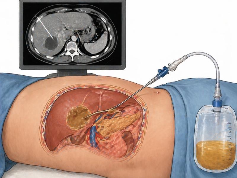 Drenagem percutânea de abscesso hepático ou pancreático